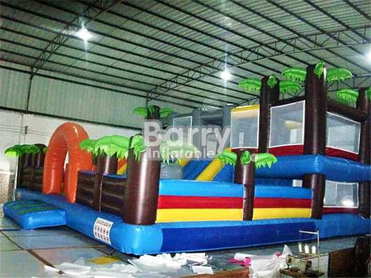 Jogos combinados infláveis Tress Bouncy Castle Amusement Park de encerado