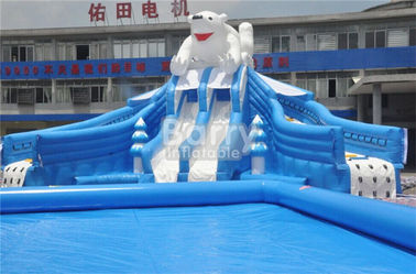 Parque inflável gigante da água do urso exterior com material de encerado do PVC de EN14960 0.55mm